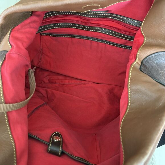 Dooney and‎ Bourke Leather O-Ring Sac Brown Pebbled Large Satchel Shoulder Bag - Picture 10 of 16